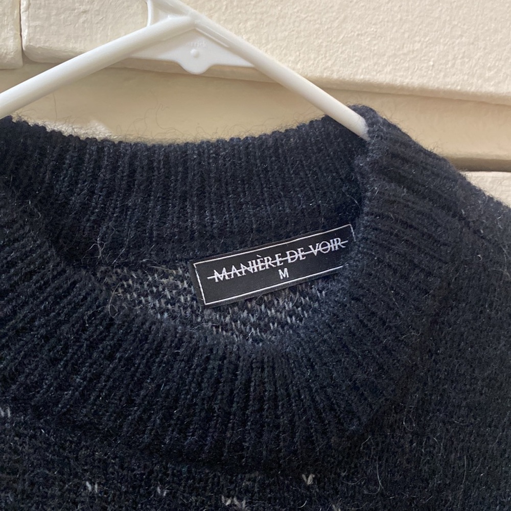 Maniére De Voir Ombré Mohair Knitted Check Jumper Medium Size - Picture 3 of 4